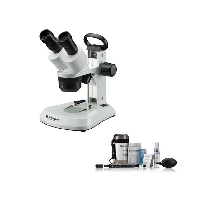 BRESSER Analyth STR 10x - 40x Stereo Microscoop met opvallend- en doorvallend Licht + gratis Bresser Lens Cleaning Kit