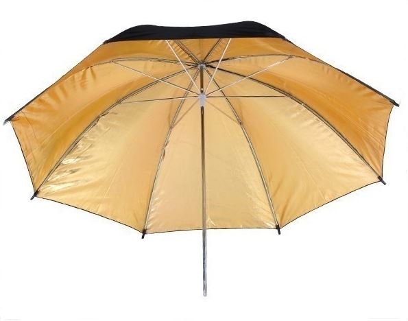 BRESSER BR-BG110 Paraplu zwart/goud 110cm