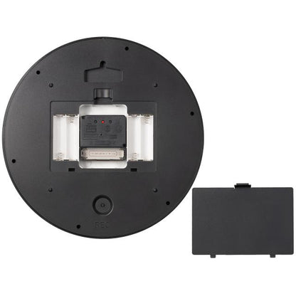 Bresser mytime ledsec wandklok 24 cm met temperatuurweergave athrazit