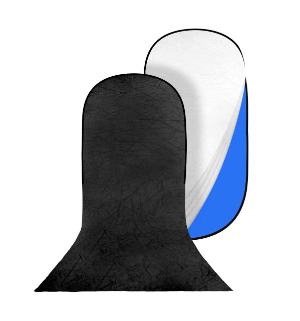 BRESSER BR-TR36 Blauw/Groen Achtergrond met zwart/witte Hoes met Sleep 140x200+200cm - F001984