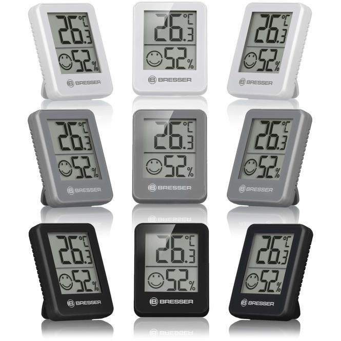 BRESSER ClimaTemp Hygro Indicator Set van 3 Thermo-/Hygrometers (athrazit)