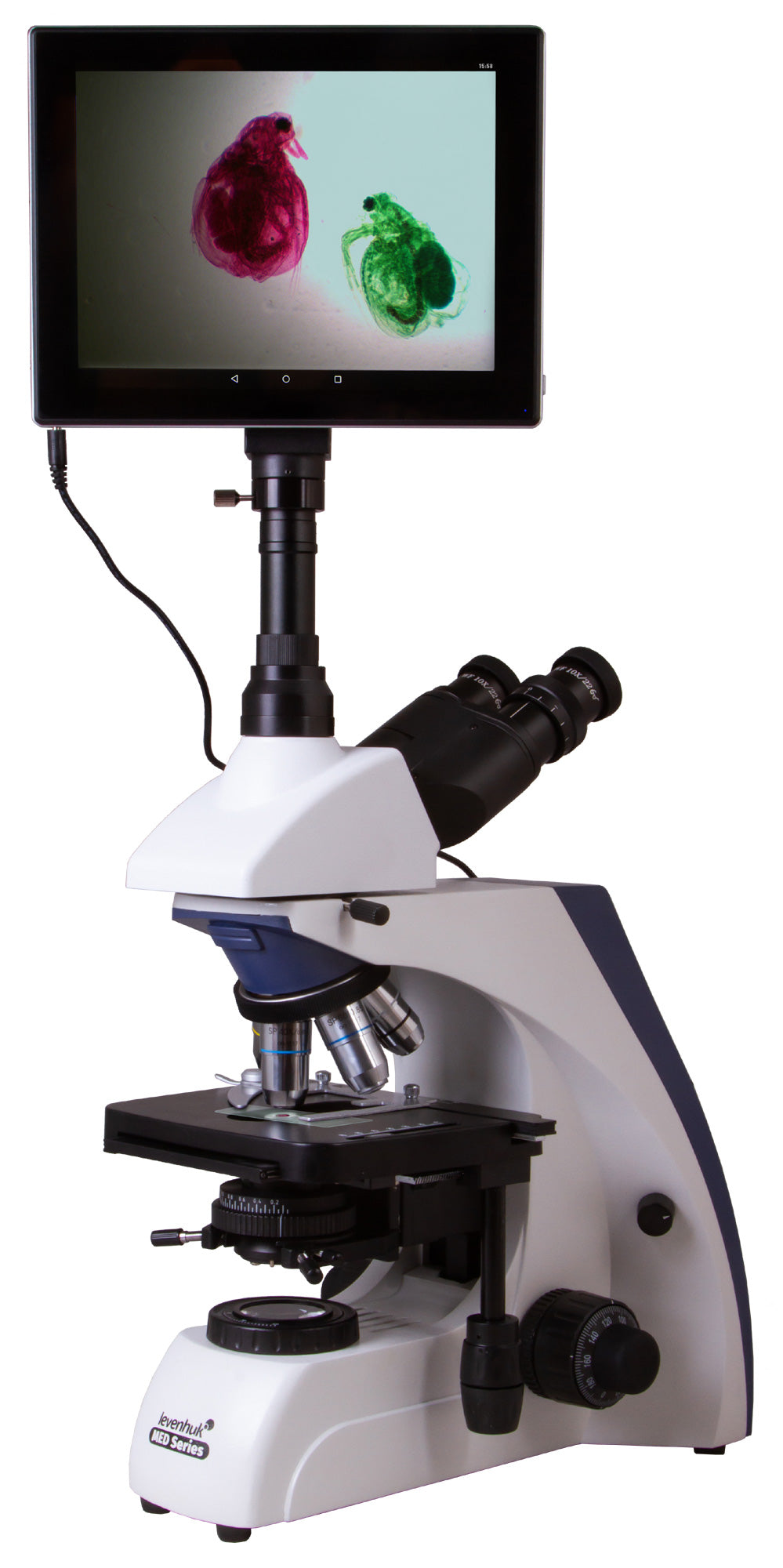 Levenhuk med d30t lcd digitale trinoculaire microscoop