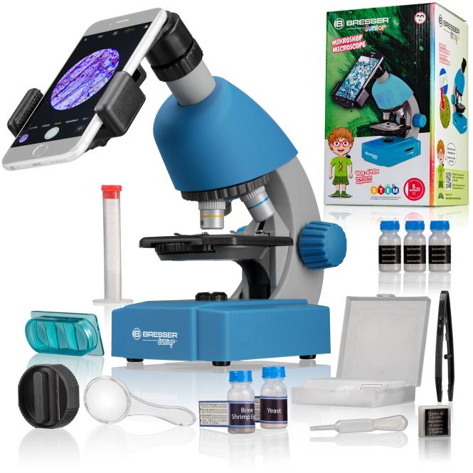 BRESSER JUNIOR Microscoop 40x-640x (blauw)