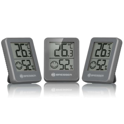 BRESSER ClimaTemp Hygro Indicator Set van 3 Thermo-/Hygrometers (grijs)