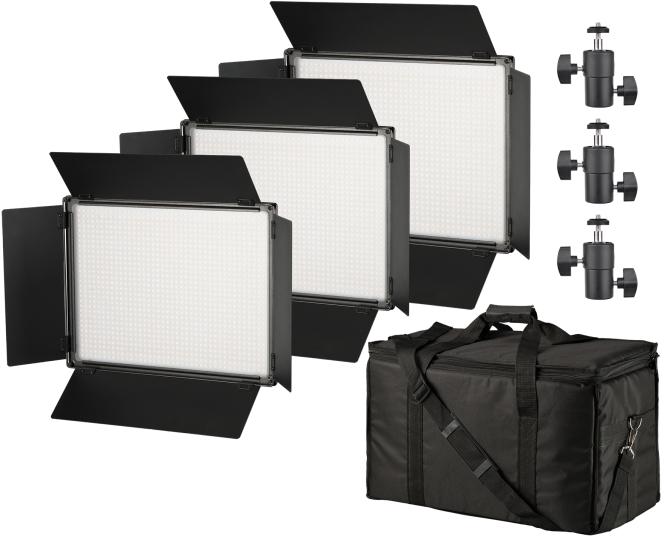 BRESSER SH-1200A Bi-Color LED-gebiedsverlichting set van 3