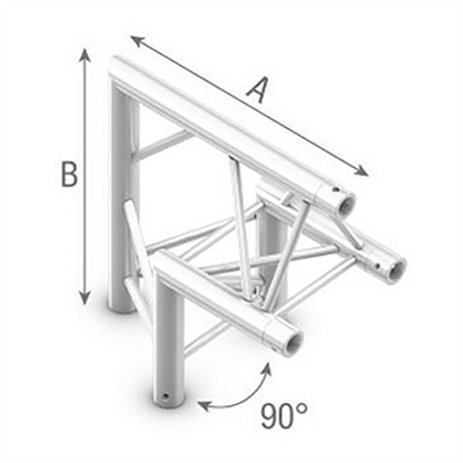 Studioking truss driehoek 90 graden hoekstuk vlakke kant onder full